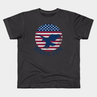 American Flag with Eagle, July 4, 1776 Kids T-Shirt